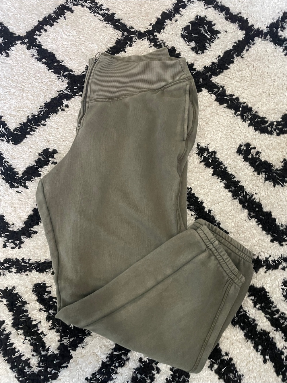 Aerie Olive Green Jogger Zipper Sweatpants | Women’s XL - Picture 6 of 6